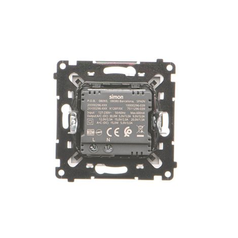 TEC2CAQ.01/111 Nabíječka USB 2 násobná (přístroj s krytem), 1x USB typ C + 1x USB typ A, 30 W 2