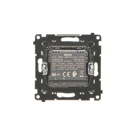 TEC2CAQ.01/116 Nabíječka USB 2 násobná (přístroj s krytem), 1x USB typ C + 1x USB typ A, 30 W 2