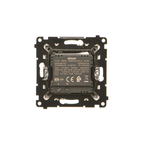 TEC2CAQ.01/144 Nabíječka USB 2 násobná (přístroj s krytem), 1x USB typ C + 1x USB typ A, 30 W 2