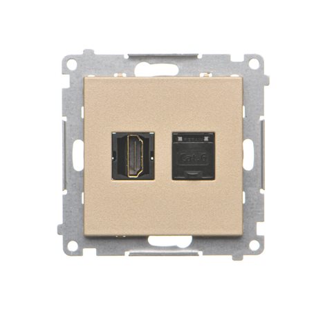 TGHRJ45.01/144 Zásuvka HDMI + datová RJ45 kat. 6 (přístroj s krytem) 4