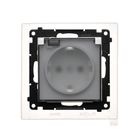 TGSZ1BCZ.01/111A Zásuvka silová 1 násobná typ F (přístroj s krytem), IP44 16 A / 250 V bílá matná 2