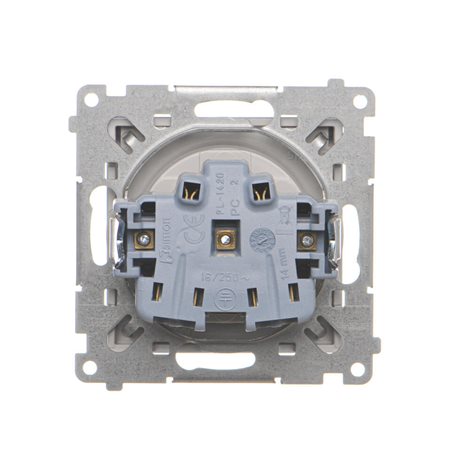 TGZ1BCUZ.01/143A Zásuvka 1 násobná typ E, IP44, bez těsnění, víčko průhledné, 16 A / 230 V~ 3