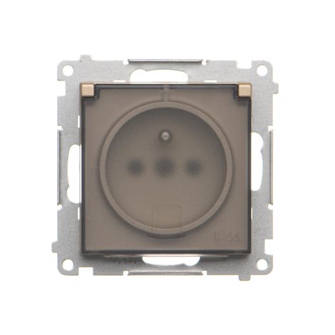 TGZ1BCUZ.01/144A Zásuvka 1 násobná typ E, IP44, bez těsnění, víčko průhledné, 16 A / 230 V~ 2