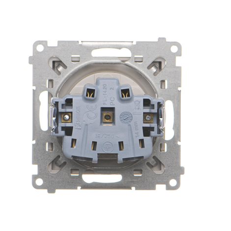TGZ1BCUZ.01/144A Zásuvka 1 násobná typ E, IP44, bez těsnění, víčko průhledné, 16 A / 230 V~ 4
