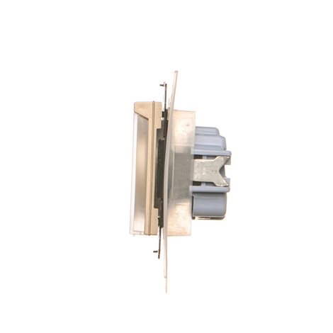 TGZ1BCZ.01/144A Zásuvka silová 1 násobná typ E, IP44 s uzemněním, víčko průhledné 16A/230V champagne 4