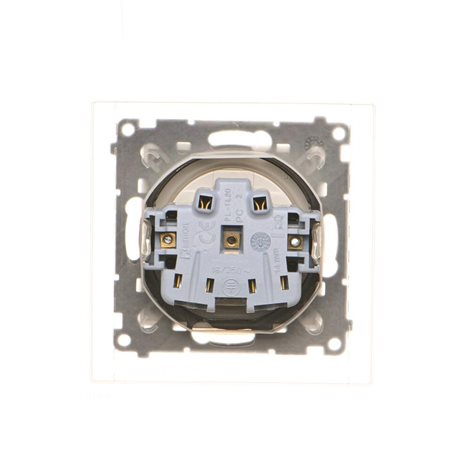 TGZ1BCZ.01/144A Zásuvka silová 1 násobná typ E, IP44 s uzemněním, víčko průhledné 16A/230V champagne 5