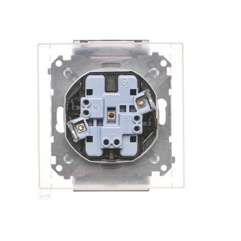 TGZ2BMCZ.01/116A Zásuvka silová 2P+T 2 násobná, IP44 se clonkami víčko průhledné 16A/250V grafit mat 2