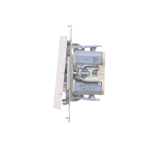 TW6/2L2.01/111 Přepínač střídavý 2 násobný, s LED podsvětlením, řazení 6So+6So, 10 A / 230 V~ 2