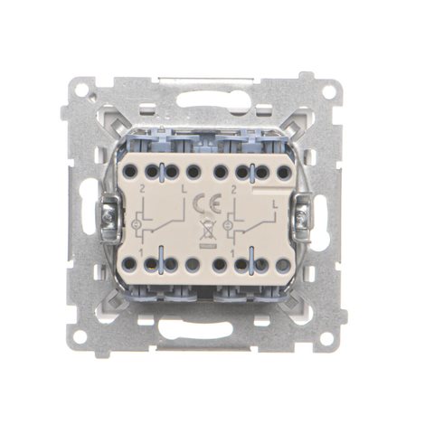 TW6/2L2.01/111 Přepínač střídavý 2 násobný, s LED podsvětlením, řazení 6So+6So, 10 A / 230 V~ 5