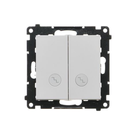 TW6/2L2.01/114 Přepínač střídavý 2 násobný, s LED podsvětlením, řazení 6So+6So, 10 A / 230 V~ 4