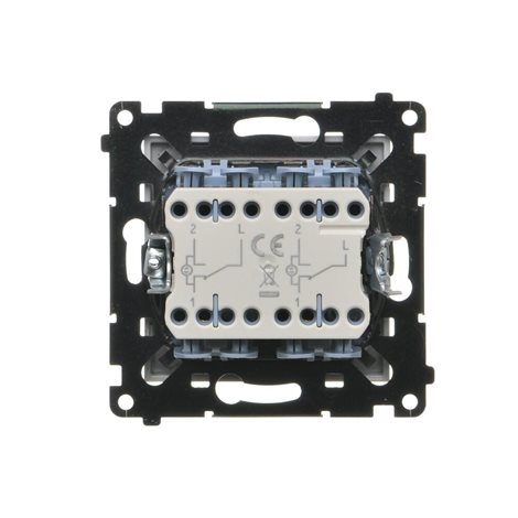 TW6/2L2.01/114 Přepínač střídavý 2 násobný, s LED podsvětlením, řazení 6So+6So, 10 A / 230 V~ 2