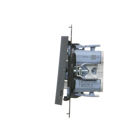 TW6/2L2.01/116 Přepínač střídavý 2 násobný, s LED podsvětlením, řazení 6So+6So, 10 A / 230 V~ 4