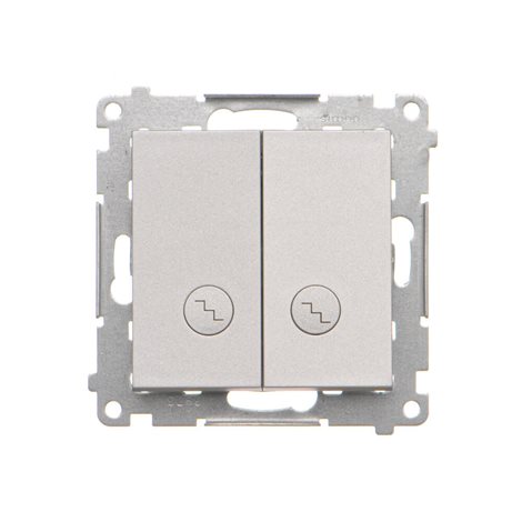 TW6/2L2.01/143 Přepínač střídavý 2 násobný, s LED podsvětlením, řazení 6So+6So, 10 A / 230 V~ 2