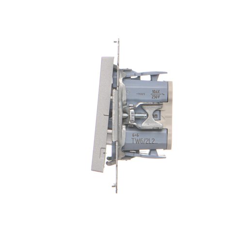 TW6/2L2.01/143 Přepínač střídavý 2 násobný, s LED podsvětlením, řazení 6So+6So, 10 A / 230 V~ 4
