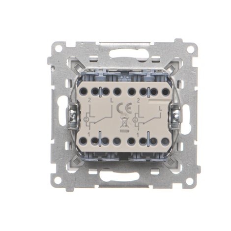 TW6/2L2.01/143 Přepínač střídavý 2 násobný, s LED podsvětlením, řazení 6So+6So, 10 A / 230 V~ 5