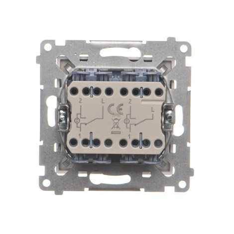 TW6/2L2.01/144 Přepínač střídavý 2 násobný, s LED podsvětlením, řazení 6So+6So, 10 A / 230 V~ 2