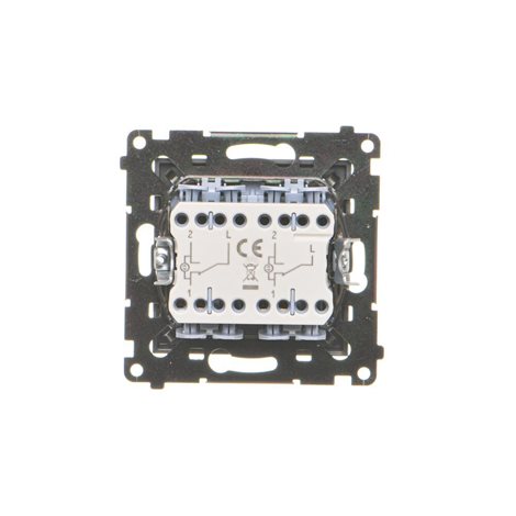 TW6/2L2.01/X/116 Přepínač stříd. 2násobný, bez pikt., s LED podsvětlením, řazení 6So+6So, 10A/230V~ 2