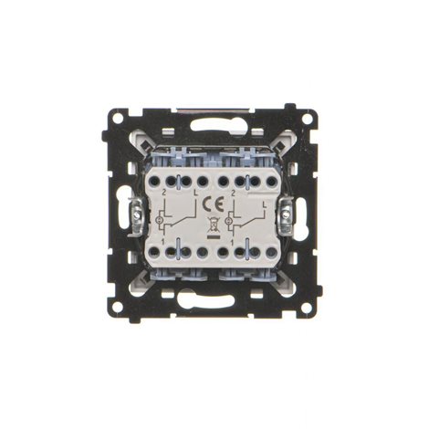 TW6/2L2.01/X/143 Přepínač stříd. 2násobný, bez pikt., s LED podsvětlením, řazení 6So+6So, 10A/230V~ 2