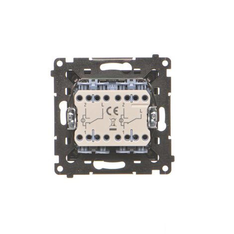 TW6/2L2.01/X/149 Přepínač stříd. 2násobný, bez pikt., s LED podsvětlením, řazení 6So+6So, 10A/230V~ 4