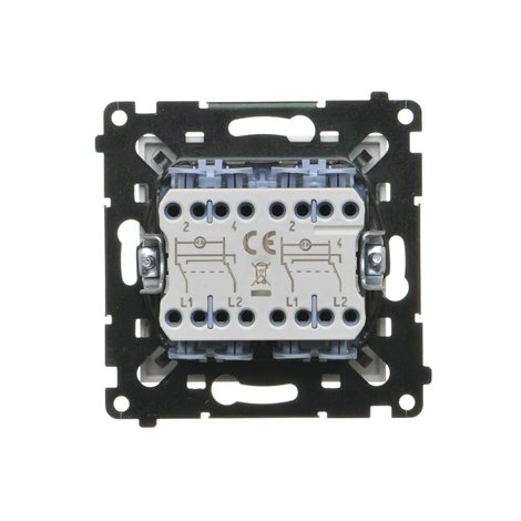 TW7/2L2.01/111 Přepínač křížový 2 násobný, s LED podsvětlením, řazení 7So+7So, 10 A / 230 V~ 2