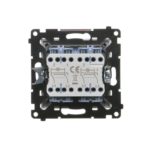 TW7/2L2.01/114 Přepínač křížový 2 násobný, s LED podsvětlením, řazení 7So+7So, 10 A / 230 V~ 5