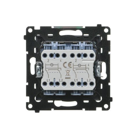 TW7/2L2.01/116 Přepínač křížový 2 násobný, s LED podsvětlením, řazení 7So+7So, 10 A / 230 V~ 5