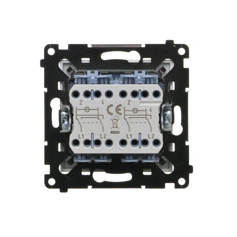 TW7/2L2.01/143 Přepínač křížový 2 násobný, s LED podsvětlením, řazení 7So+7So, 10 A / 230 V~ 5