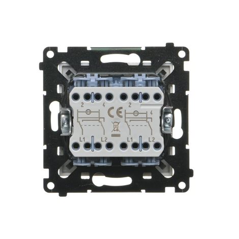 TW7/2L2.01/144 Přepínač křížový 2 násobný, s LED podsvětlením, řazení 7So+7So, 10 A / 230 V~ 2