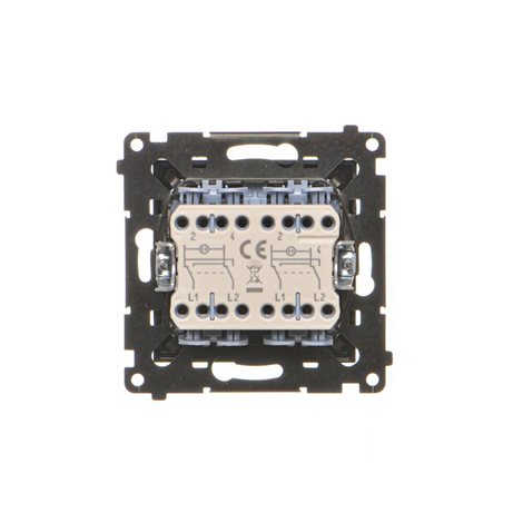 TW7/2L2.01/149 Přepínač křížový 2 násobný, s LED podsvětlením, řazení 7So+7So, 10 A / 230 V~ 4