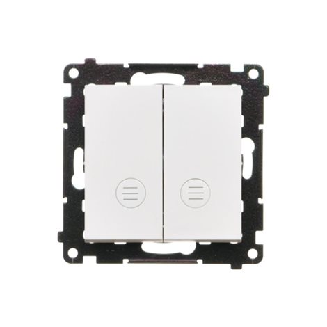 TW7/2L2.01/X/111 Přepínač křížový 2 násobný, bez pikt., s LED podsvětlením, řazení 7So+7So, 10A/230V 2