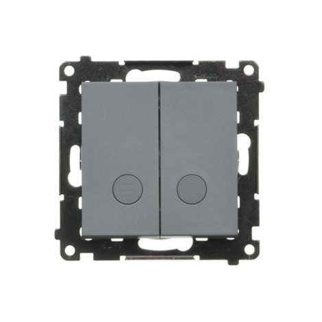 TW7/2L2.01/X/116 Přepínač křížový 2 násobný, bez pikt., s LED podsvětlením, řazení 7So+7So, 10A/230V 5