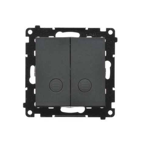 TW7/2L2.01/X/149 Přepínač křížový 2 násobný, bez pikt., s LED podsvětlením, řazení 7So+7So, 10A/230V 5