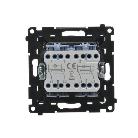 TW7/2L2.01/X/149 Přepínač křížový 2 násobný, bez pikt., s LED podsvětlením, řazení 7So+7So, 10A/230V 4
