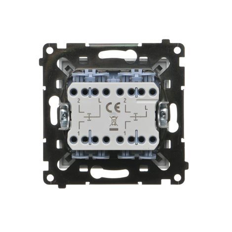 TZP2.01/143 Ovladač žaluziový třípolohový 2 násobný - tlačítko, řazení 1/0-0-1/0, 10 A / 230 V~ 5