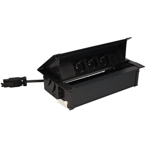 48710E300K00000-44 Mediaport Cover: 3 zásuvky+kryt pro 2 konektory RJ45, připojení pomocí konektoru