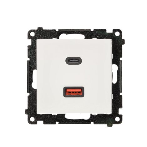 TEC2CAQ.01/111 Nabíječka USB 2 násobná (přístroj s krytem), 1x USB typ C + 1x USB typ A, 30 W 1