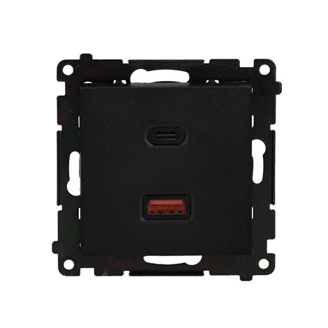 TEC2CAQ.01/149 Nabíječka USB 2 násobná (přístroj s krytem), 1x USB typ C + 1x USB typ A, 30 W 1