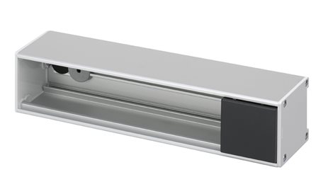 KFC234/14 Základna hliníková Ofiblok Line pro 4 moduly K45, se 4 průchodkami ve dně, hliník / šedá g