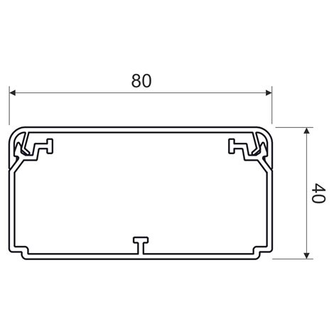 EKD 80X40_FD KANÁL ELEKTROINSTALAČNÍ ČERNÁ/KARTON 1