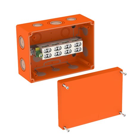KSK 175_2PO16 KRABICE S KRYTÍM IP 66 POŽÁR. ODOLNOST/ORANŽOVÁ/DVOJ. SVORKOVNICE/PRŮŘEZ VODIČE DO 16 