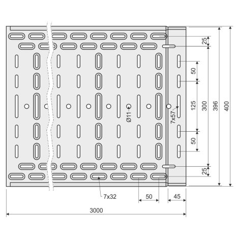 KZI 60X400X1.00_ZM ŽLAB S INT.SPOJ. JUPITER GALVANIZOVÁNO ZN+MG 2