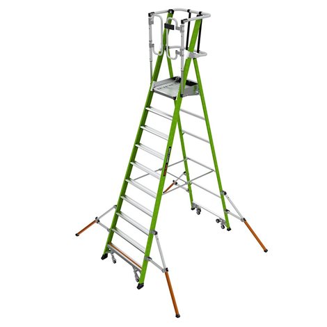 19710EN Safety Cage 10 -skládací pojízdný plošinový žebřík z nevodivého materiálu Fiberglass 12