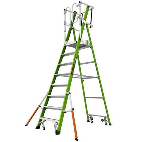 19708EN Safety Cage 8 -skládací pojízdný plošinový žebřík z nevodivého materiálu Fiberglass 1