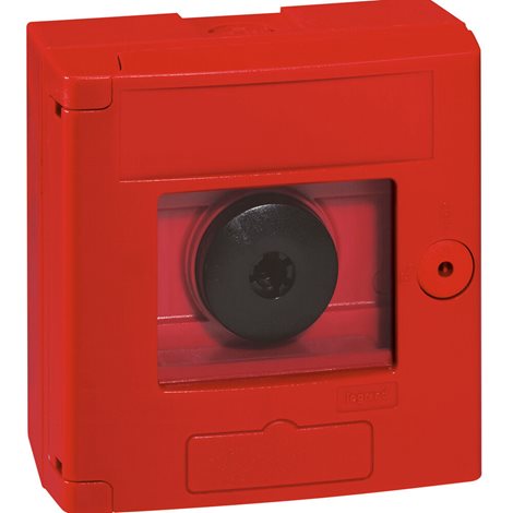 038011 BEZP. STOP TL.POVRCH IP44 ČERV