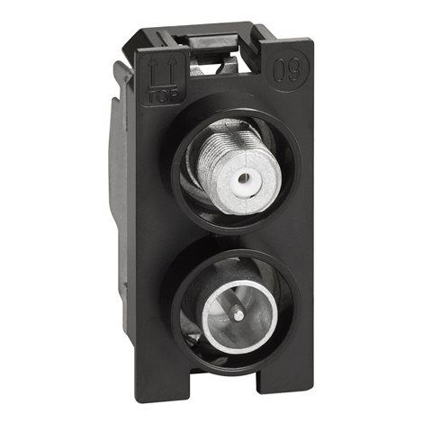 K4214D screened demixed TV-SAT jack in die cast housing with current flow