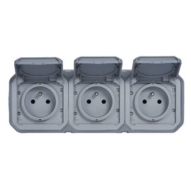 069763L PLXN55 ZÁS.3X2P+T HOR.PŘEDK.POVRCH.ŠEDÁ