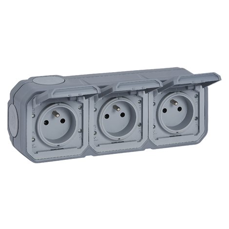 069763L PLXN55 ZÁS.3X2P+T HOR.PŘEDK.POVRCH.ŠEDÁ 3