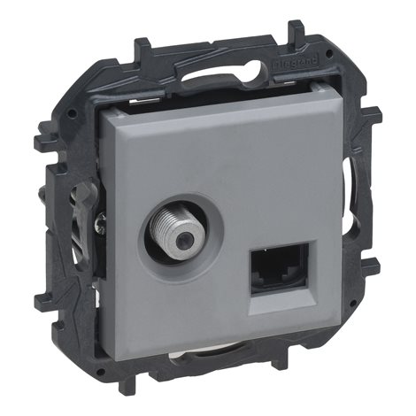 863377B NILOE S.TV TYPF+RJ45 6UTP ALU