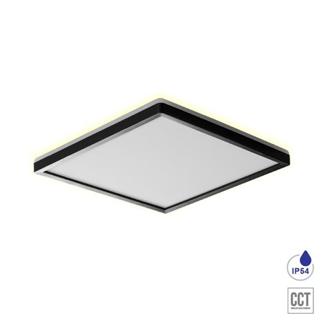 CORDIA stropní svítidlo LED 18W 1620lm 3000K-6000K 30cm, IP54 čtvercové, černé