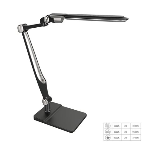 MENTOR stolní lampa LED 9W 192-489lm 3000-6500K, černá 1